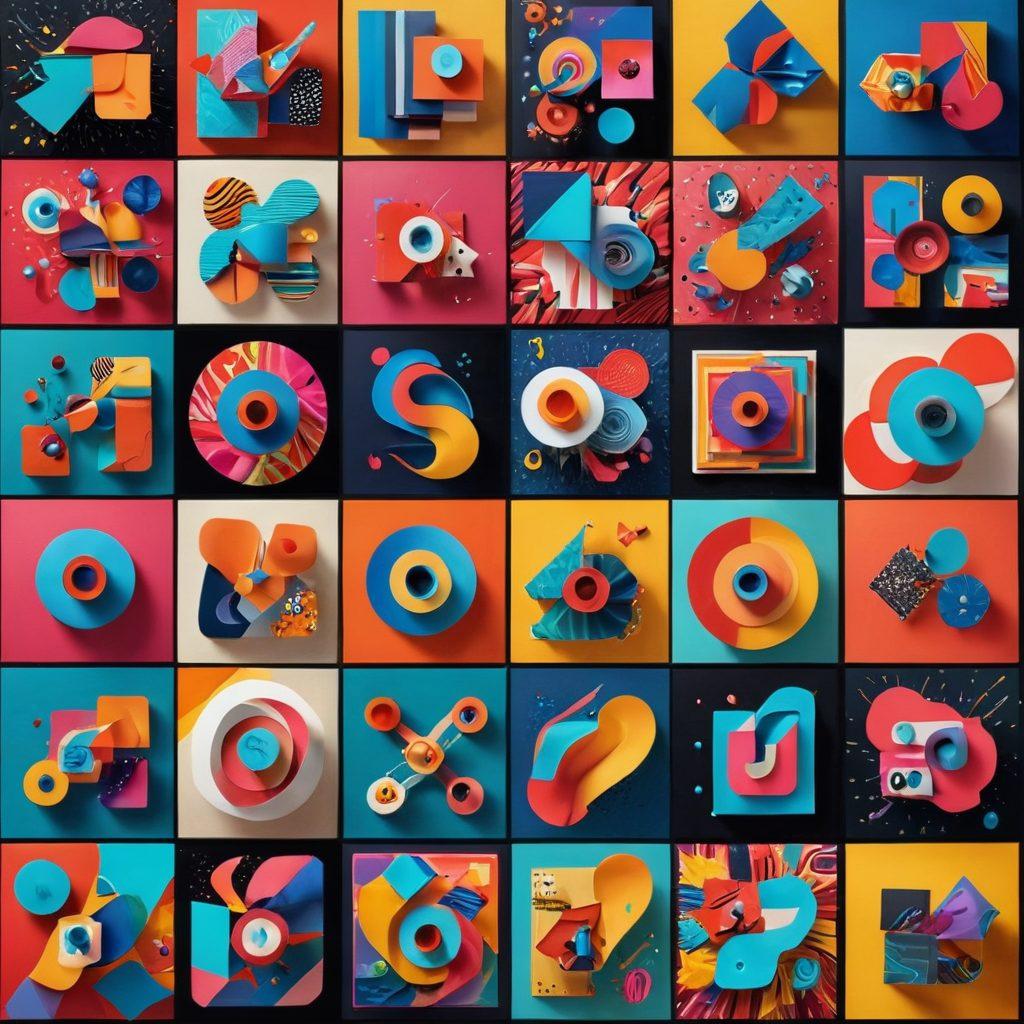 A visually enticing collage featuring tantalizing adult video thumbnails, vibrant and eye-catching graphics representing diverse genres, intertwined with playful, abstract shapes suggesting excitement and exploration. Soft lighting enhances a sense of allure, and the overall mood is inviting and discreet. Emphasize a modern and sleek design. 3D. vibrant colors.